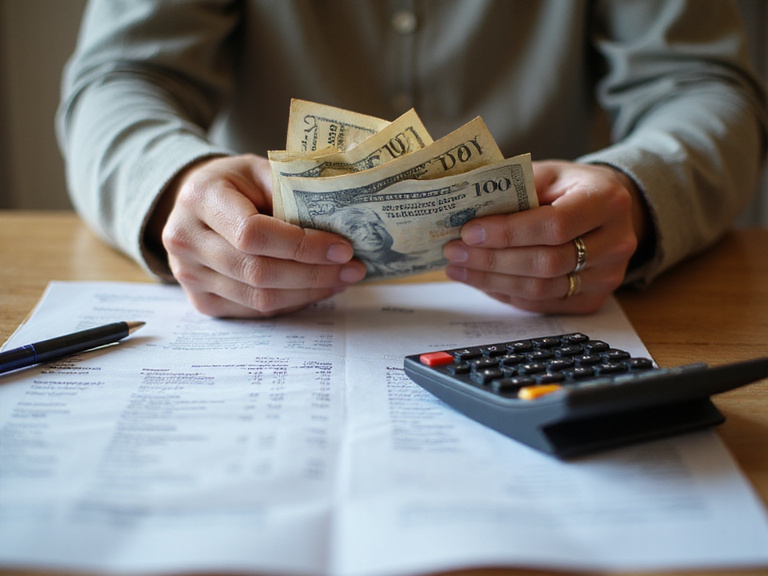 Hands counting retirement savings